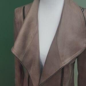 Insight Brown Women's Blazer with Studded Trim